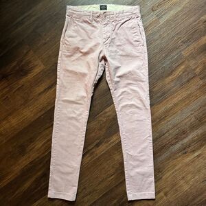 Mens J Crew Broken In 484 Slim Chino Pants Pale Pink Actual 30x31.5 / Tag 28x32